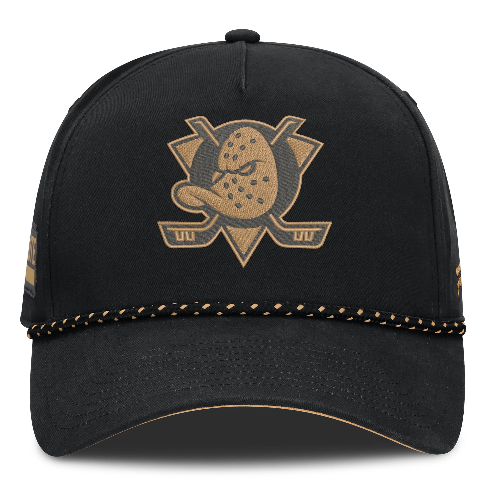 Casquette ajustable authentique Pro A-Frame noire Anaheim Ducks pour homme Fanatics Military Appreciation